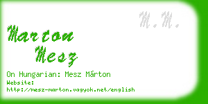 marton mesz business card