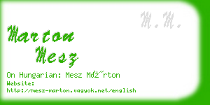 marton mesz business card